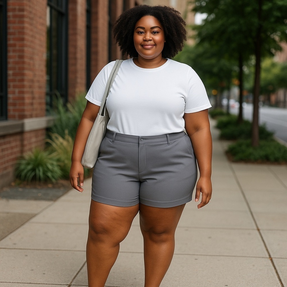 New York & Co. | Hampton 4-inch Short Carlson Gray NWT Plus Sizes